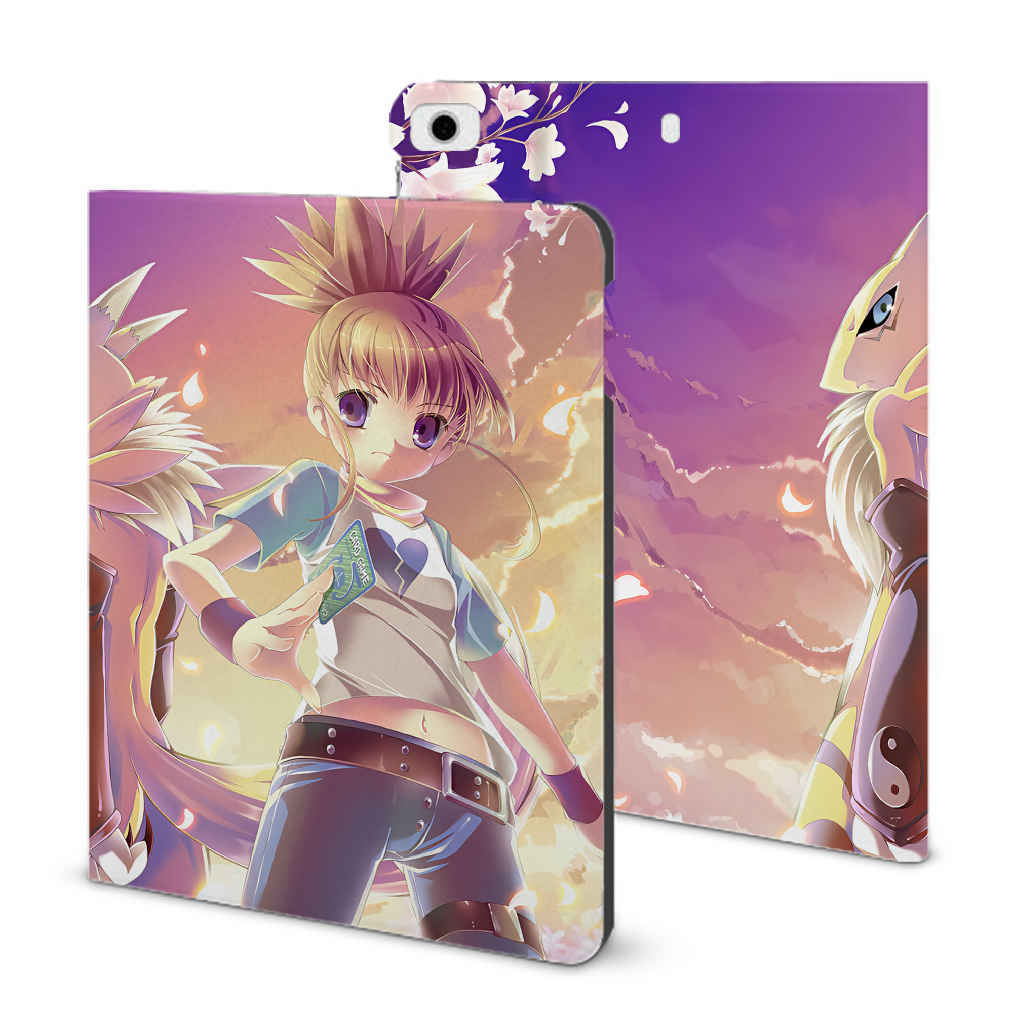 （画像用） Digimon デジタルモンスター/デジモン IPad ケース ブック型 PUレザー TPU 耐衝撃 軽量 薄型 ペン収納なし 全面保護 IPad 各モデル対応